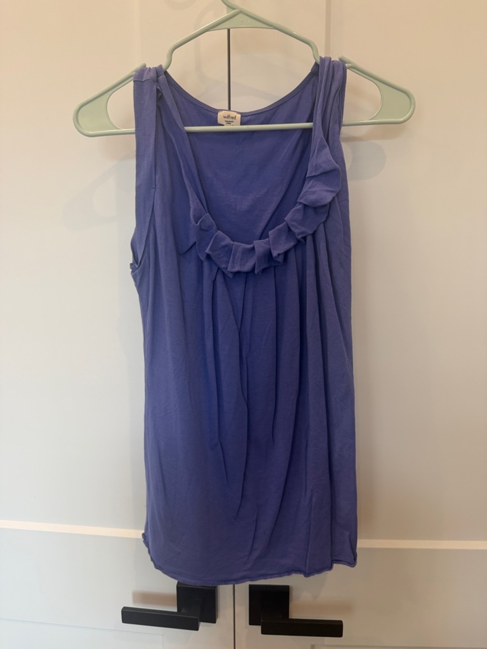 Wilfred Periwinkle Ruffle-Front Sleeveless Tank